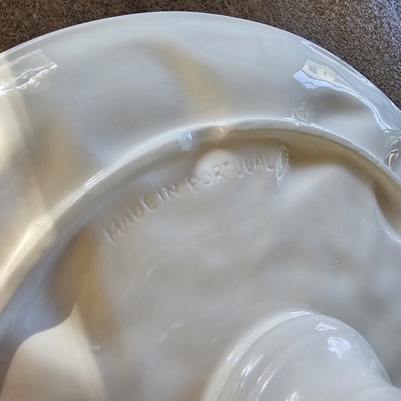 1970s Sculptural Majolica Lemon Hand Painted Cakestand Paltter made in Portugal - Picture 5 of 10